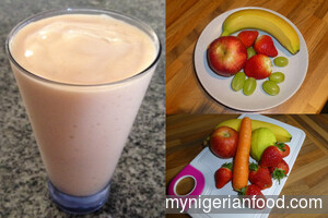 Banana, Apple and Strawberry Smoothie