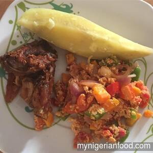 Boiled Sweet Potatoes with Sauce