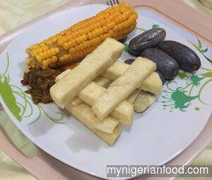Fried Yam and Sauce