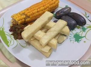 Fried Yam and Sauce