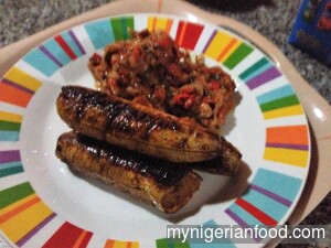 Roast Plantain with Sauce