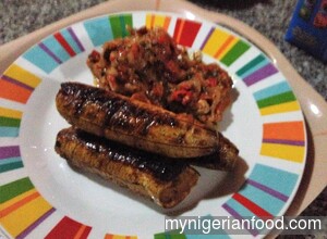 Roast Plantain with Sauce